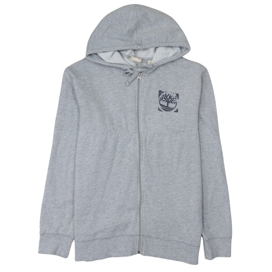 Timberland Men's Grey Full Zip Hoodie S Outdoor Logo Sweatshirt