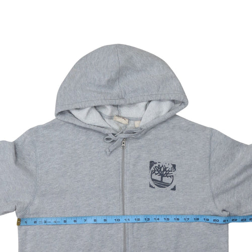 Timberland Men's Grey Full Zip Hoodie S Outdoor Logo Sweatshirt