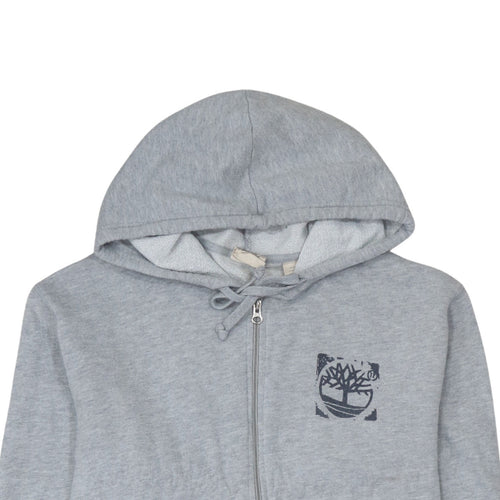 Timberland Men's Grey Full Zip Hoodie S Outdoor Logo Sweatshirt
