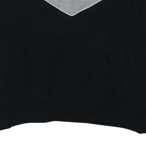 Fila Men's Black & Grey Pullover Hoodie Medium Logo Sweatshirt