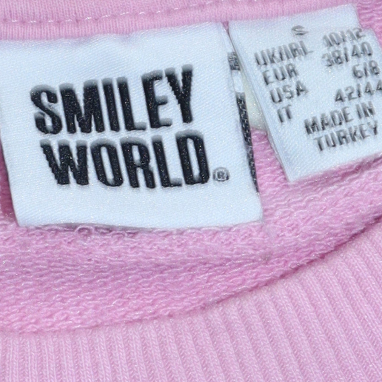 SmileyWorld Women Pink Graphic Print Pullover Sweatshirt Size S