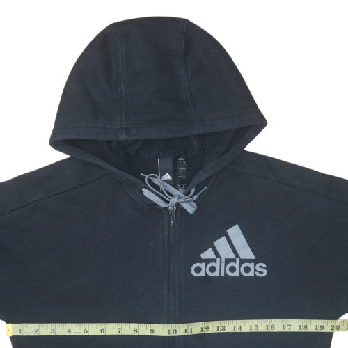 Adidas Men's Black Full Zip Hoodie Jacket Size S Regular Fit
