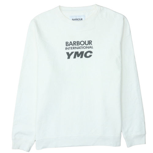 Barbour International YMC Men's White XXL Cotton Crew Neck Sweatshirt