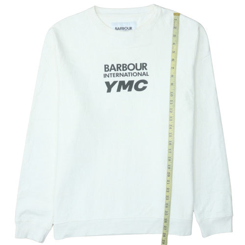 Barbour International YMC Men's White XXL Cotton Crew Neck Sweatshirt