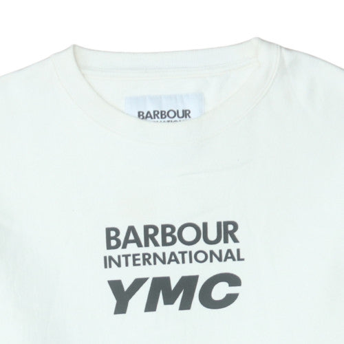 Barbour International YMC Men's White XXL Cotton Crew Neck Sweatshirt