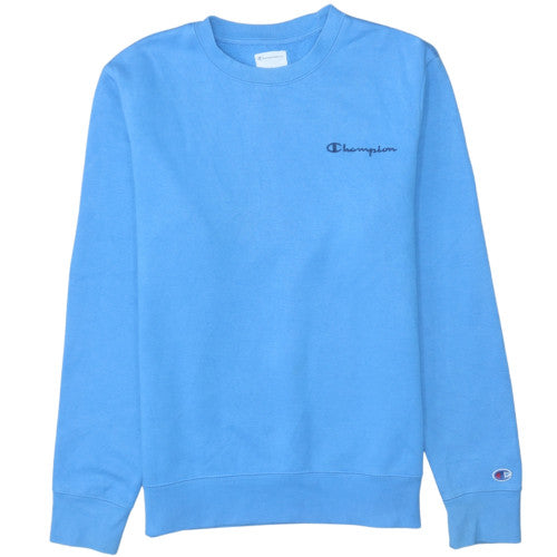 Champion Mens Blue Small Pullover Sweatshirt Crew Neck Fleece Logo