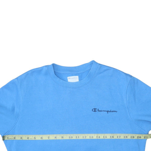 Champion Mens Blue Small Pullover Sweatshirt Crew Neck Fleece Logo