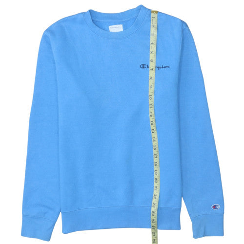 Champion Mens Blue Small Pullover Sweatshirt Crew Neck Fleece Logo