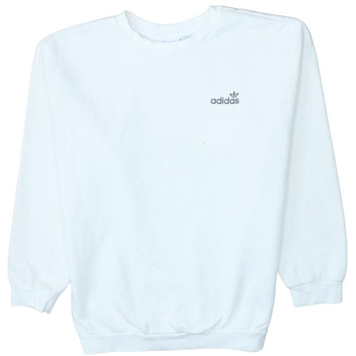 Adidas Women White Size 14 Crew Neck Pullover Sweatshirt