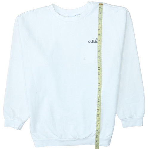Adidas Women White Size 14 Crew Neck Pullover Sweatshirt