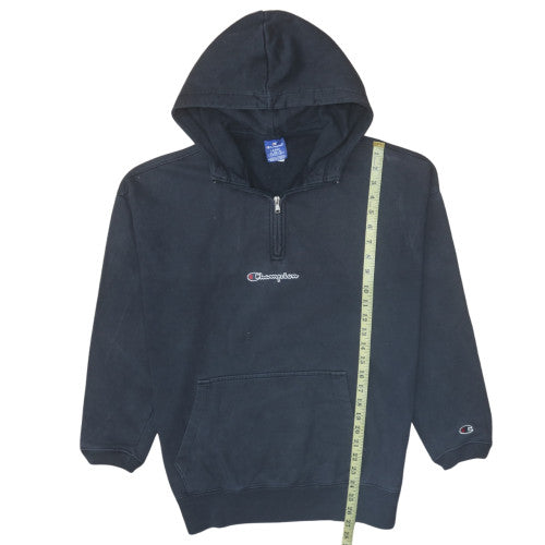 Champion Men's Black Large 1/2 Zip Hoodie Sweatshirt Fleece