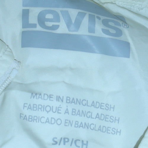 Levi's Womens White Hooded Puffer Jacket Size S Lightweight Coat