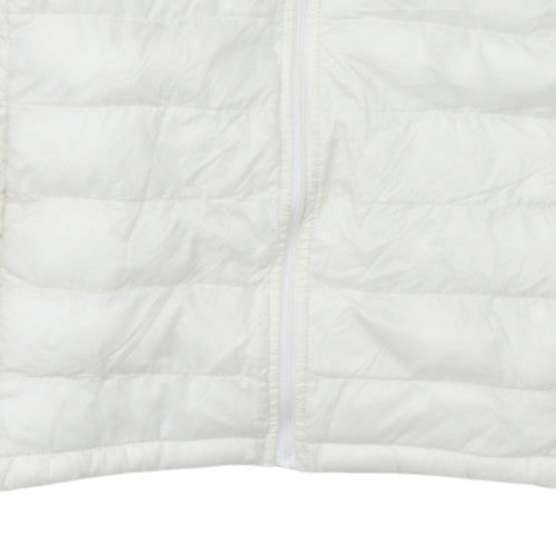 Levi's Womens White Hooded Puffer Jacket Size S Lightweight Coat