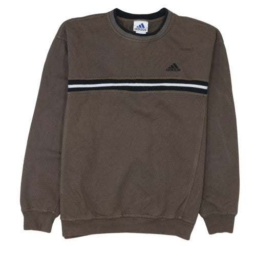 Adidas Men's Brown Crew Neck Sweatshirt Size L Regular Fit Sportswear