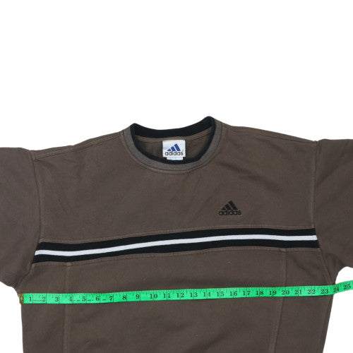 Adidas Men's Brown Crew Neck Sweatshirt Size L Regular Fit Sportswear
