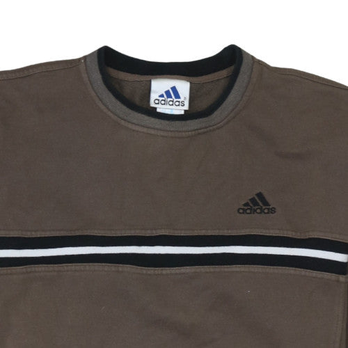 Adidas Men's Brown Crew Neck Sweatshirt Size L Regular Fit Sportswear
