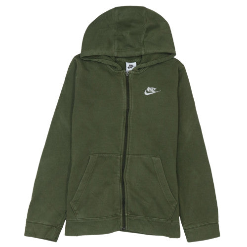 Nike Boys Green Full Zip Hoodie L 147-158cm Cotton Blend Casual