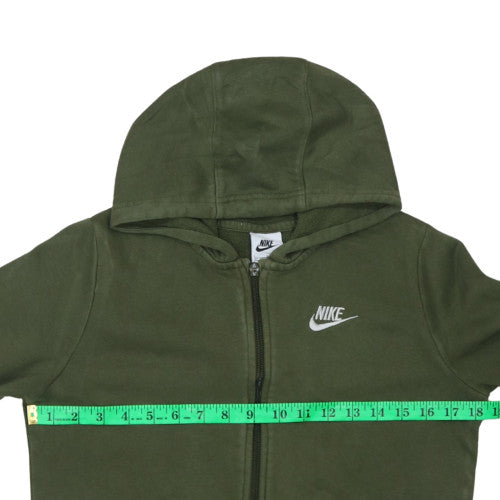 Nike Boys Green Full Zip Hoodie L 147-158cm Cotton Blend Casual
