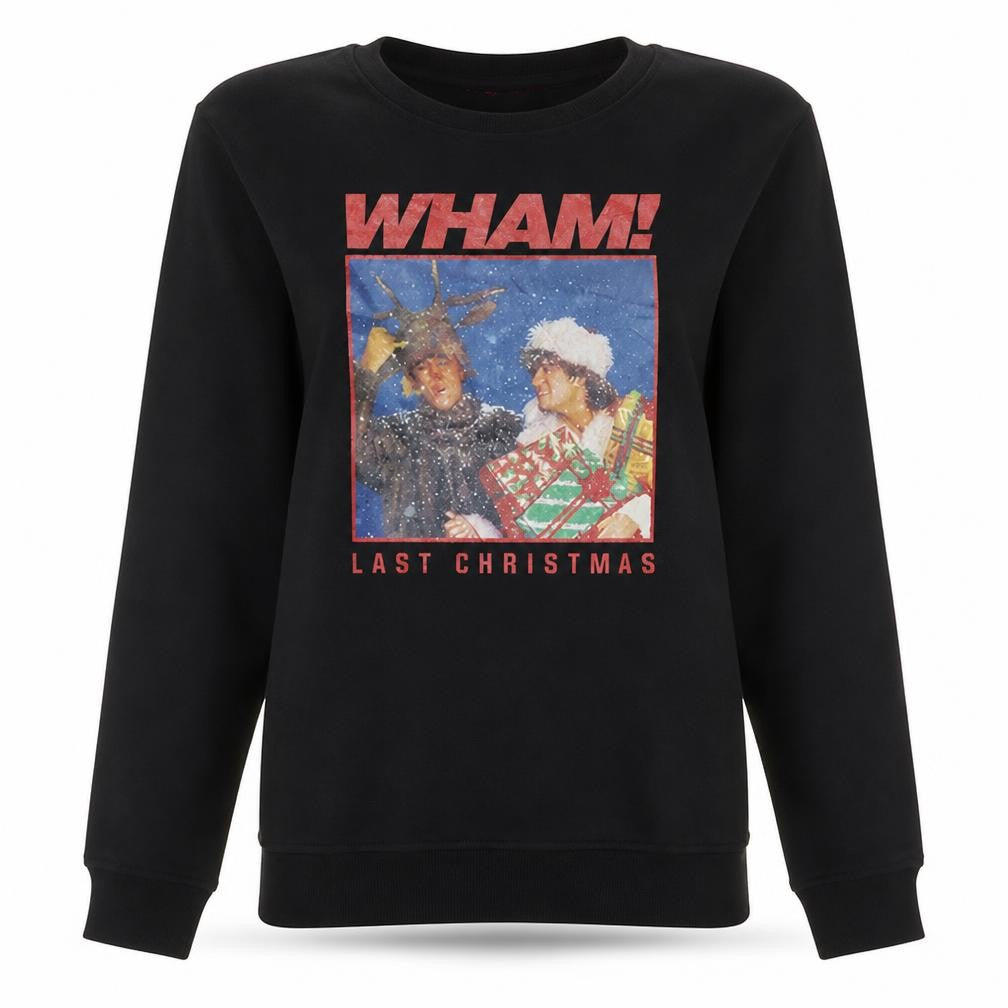 Wham Women's Black Christmas Long Sleeve T-Shirt Size S