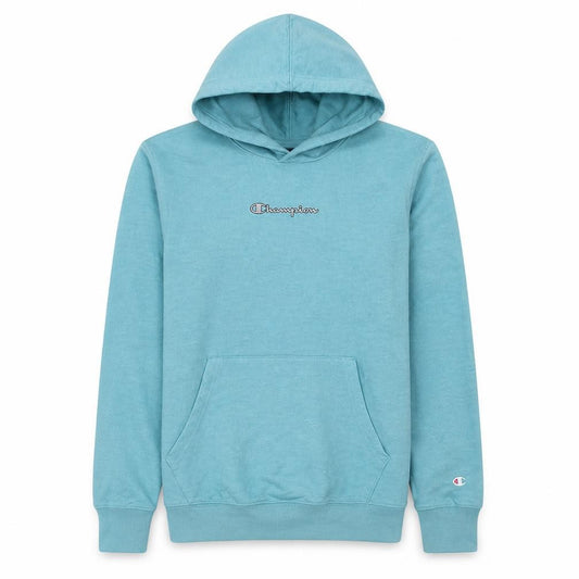 Front view of Champion girls’ blue pullover hoodie x-large 13-14 years cotton blend
