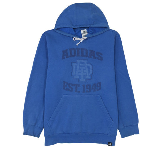 Adidas Men’s Blue Pullover Hoodie L Logo Fleece Sweatshirt