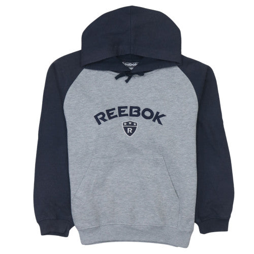 Reebok Boys Grey & Navy Pullover Hoodie 12 Years Regular Fit Sweatshirt