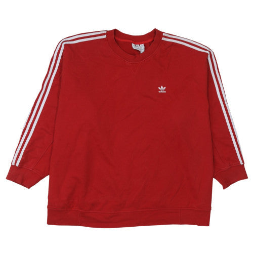 Adidas Women Red Crew Neck Pullover Sweatshirt 4XL Relaxed Fit