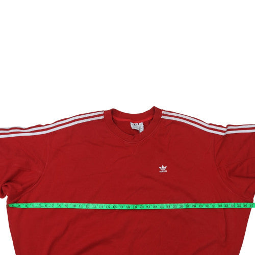 Adidas Women Red Crew Neck Pullover Sweatshirt 4XL Relaxed Fit