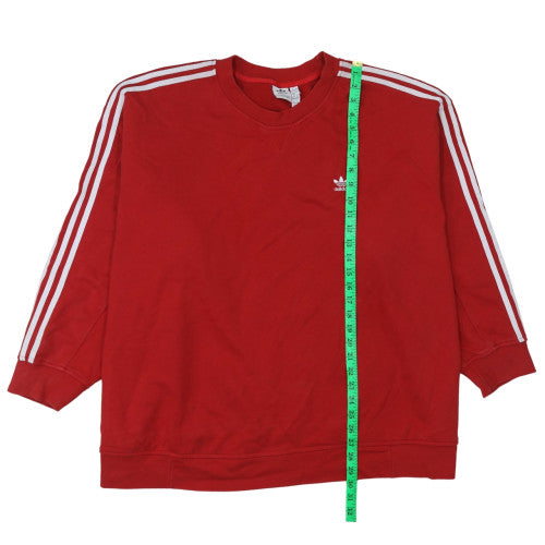 Adidas Women Red Crew Neck Pullover Sweatshirt 4XL Relaxed Fit