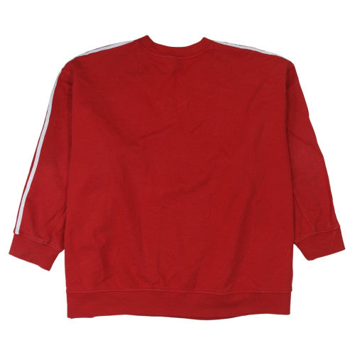 Adidas Women Red Crew Neck Pullover Sweatshirt 4XL Relaxed Fit