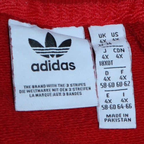 Adidas Women Red Crew Neck Pullover Sweatshirt 4XL Relaxed Fit
