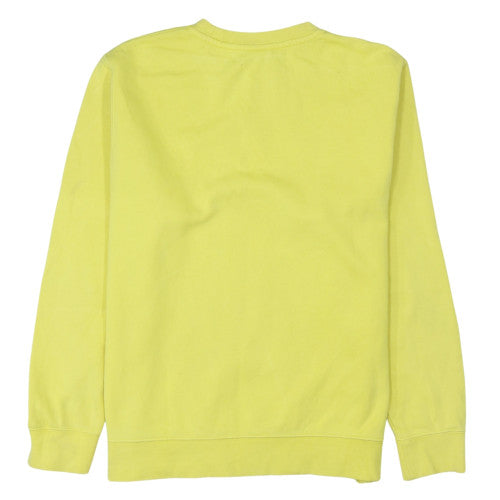 Nike Women Yellow Crew Neck Sweatshirt L Cotton Blend Casual