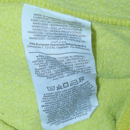 Nike Women Yellow Crew Neck Sweatshirt L Cotton Blend Casual