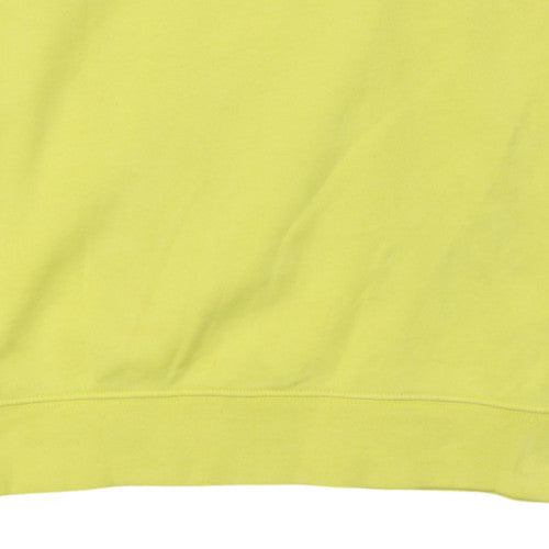 Nike Women Yellow Crew Neck Sweatshirt L Cotton Blend Casual