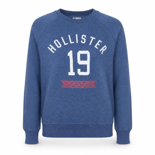 Front view of Hollister Women's Blue XS Crew Neck Pullover Sweatshirt