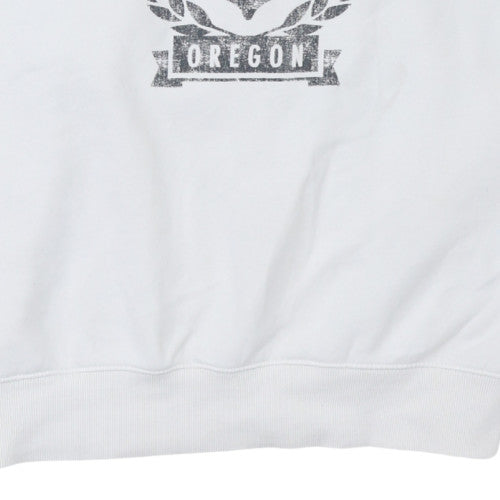 Nike Men's White Pullover Sweatshirt S Crew Neck Graphic Retro