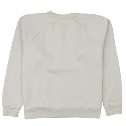 GAP Women Beige Sequin Logo Pullover Sweatshirt M