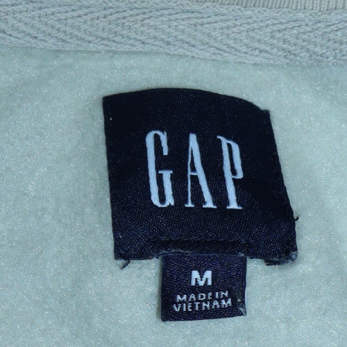 GAP Women Beige Sequin Logo Pullover Sweatshirt M