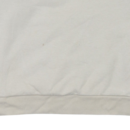 GAP Women Beige Sequin Logo Pullover Sweatshirt M