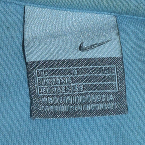 Nike Boys Blue Pullover Sweatshirt Embroidered Logo 6-7 Years Crew Neck