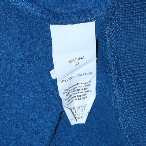 GAP Men’s Blue Pullover Hoodie L Classic Logo Fleece Sweatshirt