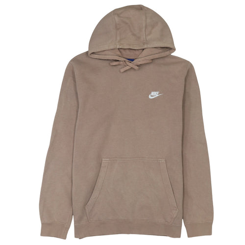 Nike Women’s Beige Pullover Hoodie M Cotton Blend Logo Sweatshirt