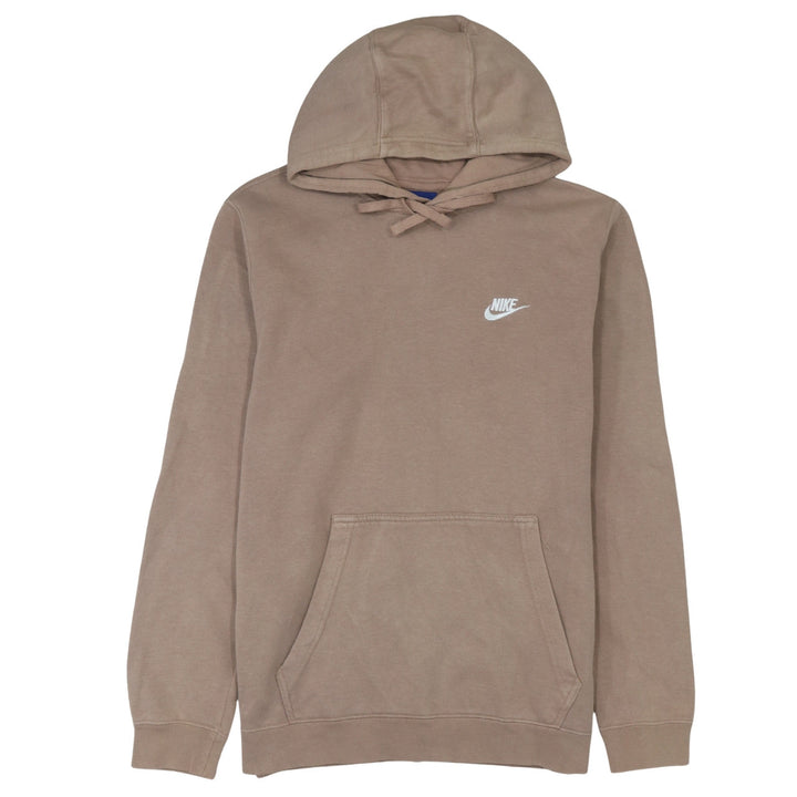 Nike Women’s Beige Pullover Hoodie M Cotton Blend Logo Sweatshirt
