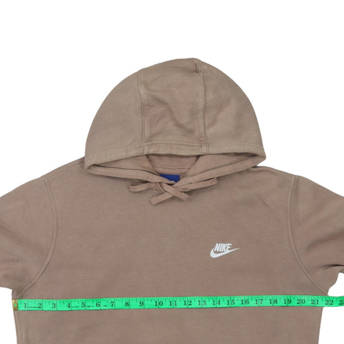 Nike Women’s Beige Pullover Hoodie M Cotton Blend Logo Sweatshirt