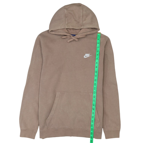 Nike Women’s Beige Pullover Hoodie M Cotton Blend Logo Sweatshirt