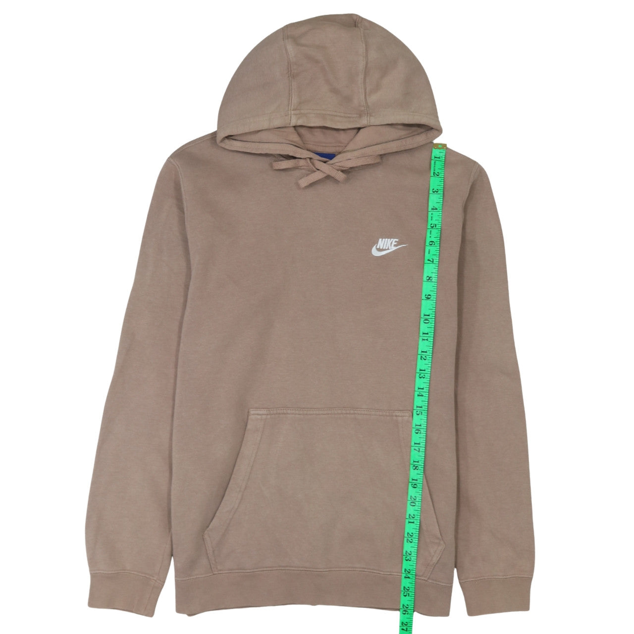 Nike Women’s Beige Pullover Hoodie M Cotton Blend Logo Sweatshirt