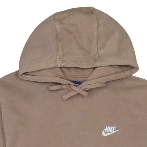Nike Women’s Beige Pullover Hoodie M Cotton Blend Logo Sweatshirt