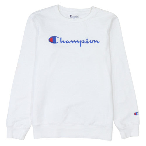 Champion Women's White XL Pullover Sweatshirt with Logo Embroidery