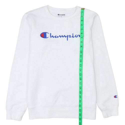 Champion Women's White XL Pullover Sweatshirt with Logo Embroidery