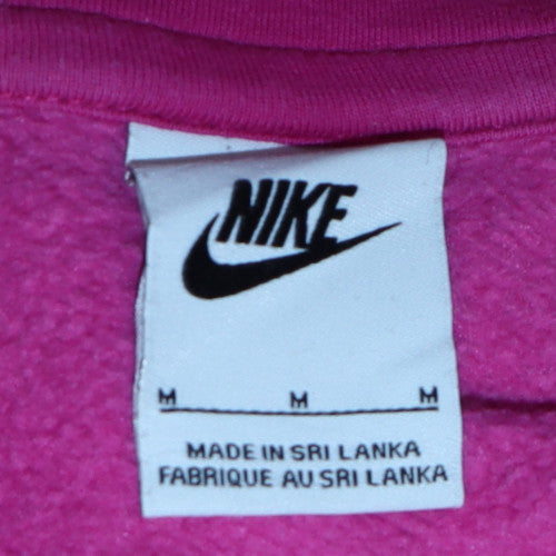 Nike Women Pink Pullover Hoodie Medium Fleece Casual Sweatshirt